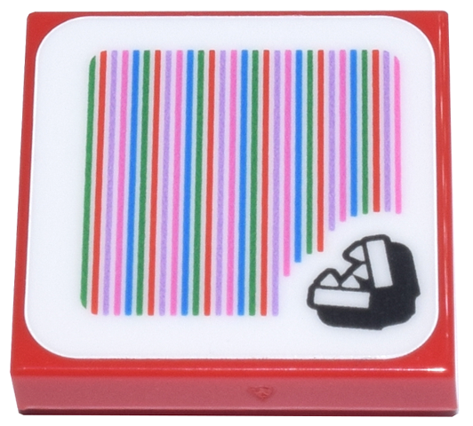 Tile, Modified 2 x 2 Inverted with Super Mario Scanner Code Piranha Plant Pattern (Sticker) - Set 71434