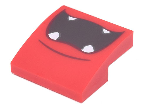 Slope, Curved 2 x 2 x 2/3 with Black Open Mouth Smile with White Fangs Pattern (Super Mario Grabbing Ghost Lower Face)