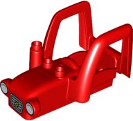 Duplo Car Body Tractor with 2 Studs, Exhaust Pipe, Radiator with Wheat Spike and Headlights Pattern