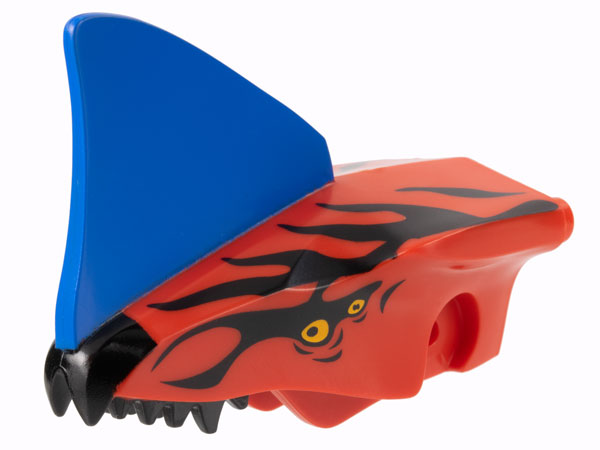 Dragon Head (Avatar Toruk) Jaw Upper with Blue Crest, Black Stripes, and Bright Light Orange Eyes Pattern