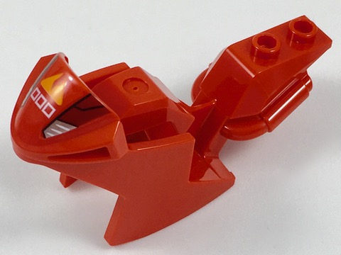 Motorcycle Fairing, Racing (Sport) Bike with Headlights, Fire Logo and Three White Squares Pattern