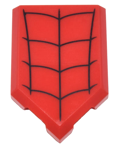 Tile, Modified 2 x 3 Pentagonal with Black Spider Web Pattern