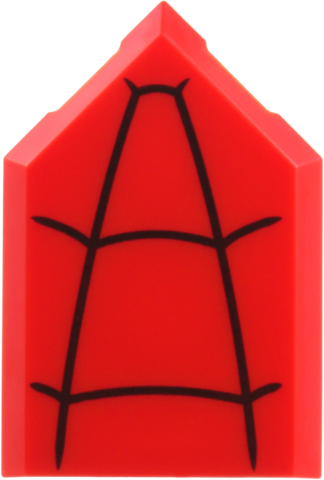Tile, Modified 2 x 3 Pentagonal with Black Spider Web Pattern