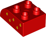 Duplo, Brick 2 x 3 Slope Curved with Yellow Seeds Pattern Model Right Side