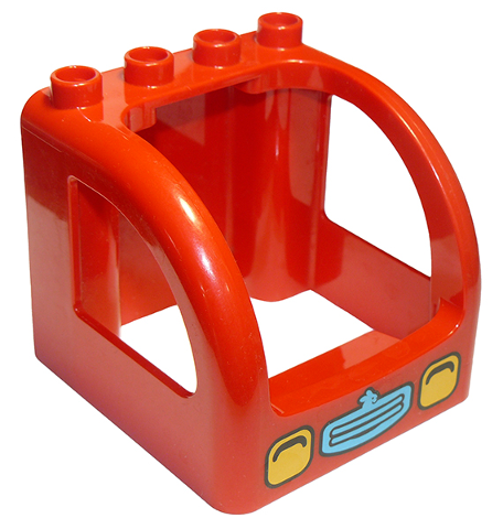 Duplo Cabin 4 x 4 x 3 with Yellow Headlights and Medium Azure Grille Pattern