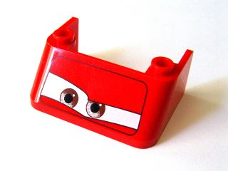 Windscreen 3 x 4 x 1 1/3 with 2 Studs on Top with Brown Eyes on White Background Pattern 1