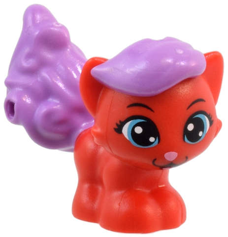 Cat, Whisker Haven Tales, Ariel's Kitten with Molded Medium Lavender Hair and Bushy Tail and Printed Medium Azure Eyes and Bright Pink Nose Pattern (Treasure)