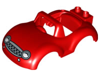 Duplo Car Body with Windscreen Frame with White Headlights Pattern