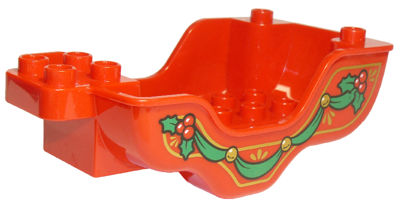 Duplo Horse Carriage Base with Green Ribbon Pattern