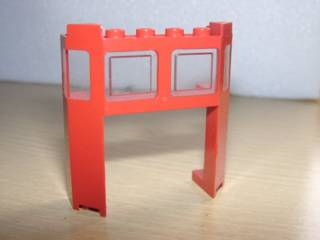 Train Front 2 x 6 x 5 1/3 with 1 x 4 x 3 Cutout and Window with Molded Trans-Clear Glass Pattern