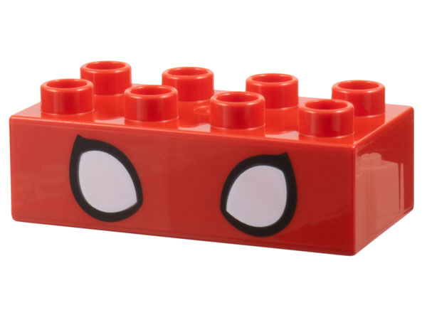 Duplo, Brick 2 x 4 with White Spider-Man Eyes Pattern