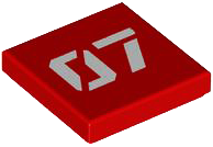 Tile 2 x 2 with White Number 07 Stencil Pattern