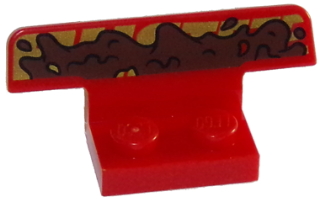 Vehicle, Spoiler 1 x 4 on 1 x 2 Base with Mud Splotches over Gold Letters Pattern