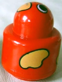 Primo Brick, Round Rattle 1 x 1 with Bird Face and Yellow Wings Pattern