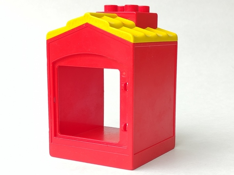 Duplo Building with Chimney, Cutout for Door / Window, and Fixed Yellow Shingles
