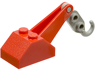 Hook Slope 45 2 x 3 x 1 1/3 Double with Arm with Light Gray Tow Hook (3135 / 3136)