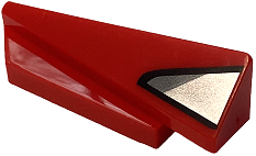 Wedge 5 x 1 x 1 1/3 with 4 x 1 Base Left with Silver and Dark Silver Shapes with Black Outline (Window Frame) Pattern