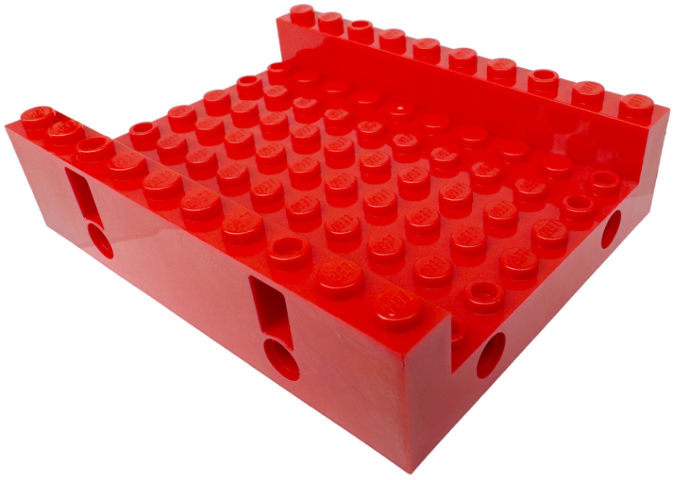 Technic, Brick 8 x 10 x 2 with 6 x 10 Recessed Center and 2 Pin Holes on each Side