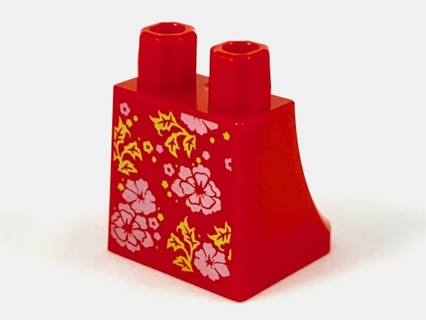 Lower Body, Skirt with Metallic Pink and Gold Flowers Pattern