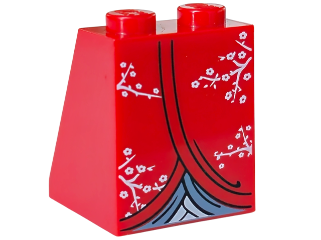 Slope 65 2 x 2 x 2 with Bottom Tube with Minifigure Dress / Skirt / Robe, Kimono Pattern