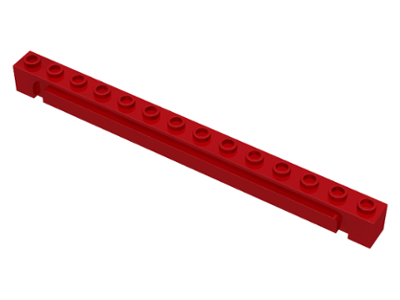LEGO Part 4217 Red Brick Modified 1 x 14 with groove X3 Pièces 
