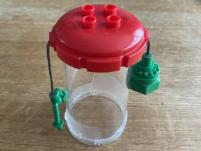 Duplo Cart Lid Octagonal with 2 x 2 Studs, Trans-Clear Cylinder and Green Weight