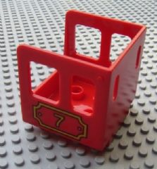 Duplo, Train Steam Engine Cabin with Plaque and Number 7 Pattern