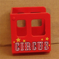 Duplo, Train Steam Engine Cabin with Red 'CIRCUS' and Stars Pattern