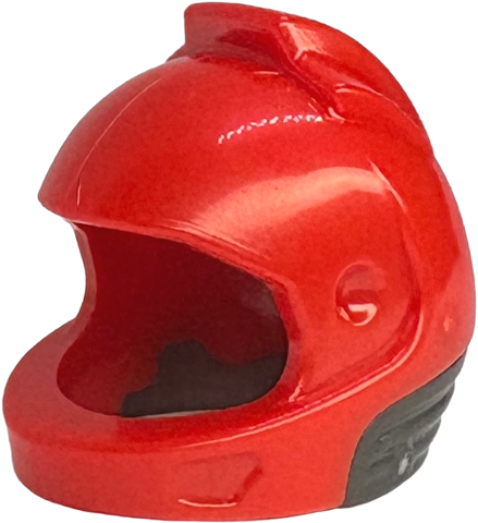 Minifigure, Headgear Helmet Space, City Astronaut with Molded Pearl Dark Gray Neck Base Pattern in Red