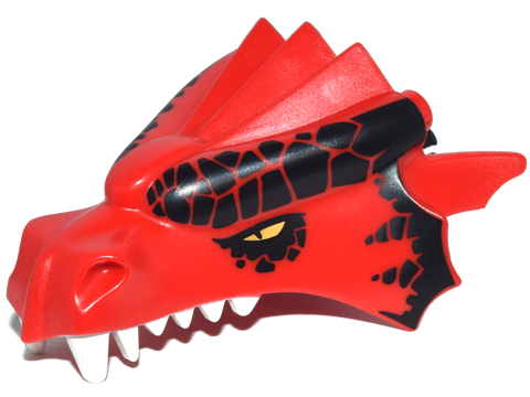Dragon Head (Castle) Jaw Upper with Large Black Scales and Yellow Eyes Pattern