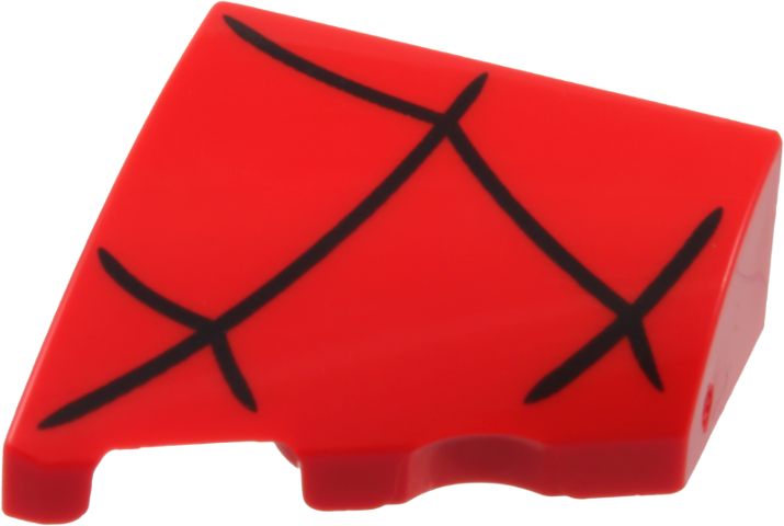 Wedge 2 x 2 x 2/3 Left with Black Spider Web Pattern