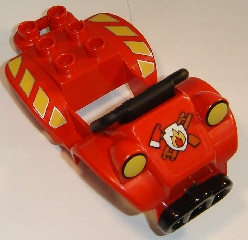 Duplo Cabin 4 x 7 x 2 Four Wheel Bike with Black Handlebars with Fire Pattern