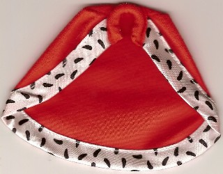 Belville, Clothes Cloak for King with White and Black Satin Trim and Stiff Collar