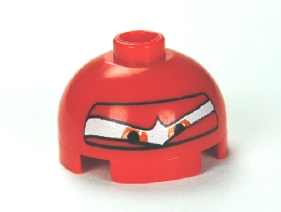 Brick, Round 2 x 2 Dome Top with Eyes Squinting and F1 Helmet Pattern (Francesco)