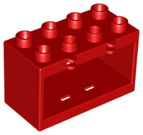 Duplo Container Box 2 x 4 x 2 with Open Sides, Holes in Top and Bottom