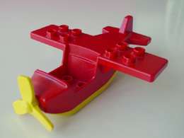 Duplo Airplane Small Wings on Top with Yellow Bottom and Yellow Propeller