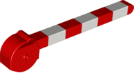 Duplo, Train Crossing Gate Crossbar with Small Handle with White Stripes Pattern