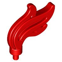 Lego New Red Minifigure Plume Feather Triple Compact Flame Water 