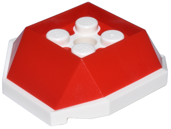 Shell with 4 Recessed Studs and Hole with Molded White Bottom Pattern