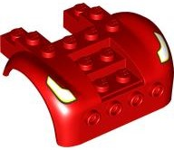 Vehicle, Mudguard 6 x 4 with 4 Studs on Front with White Headlights and Yellow Blinkers with Black Outline Pattern