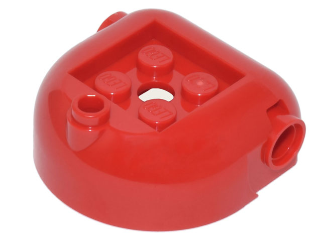 Brick, Round 4 x 4 x 1 1/3 with 4 Recessed Studs, Open Stud, and Pin Holes