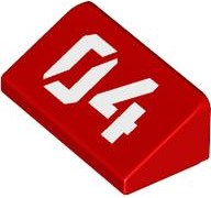 Slope 30 1 x 2 x 2/3 with White '04' Pattern