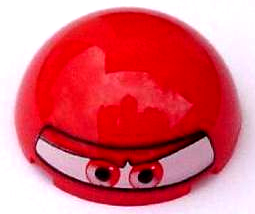 Cylinder Hemisphere 4 x 4 with Eyes and F1 Helmet Pattern (Cars Francesco)