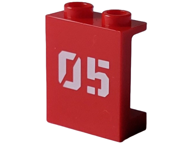 Panel 1 x 2 x 2 with Side Supports - Hollow Studs with White '05' Pattern