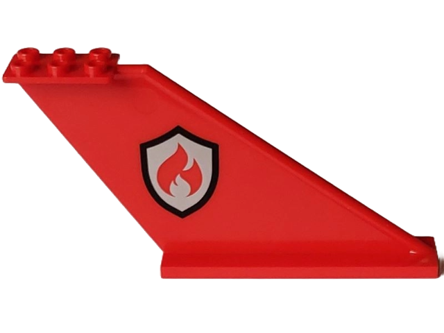 Tail 12 x 2 x 5 with Black and Silver Fire Logo Badge Pattern on Both Sides