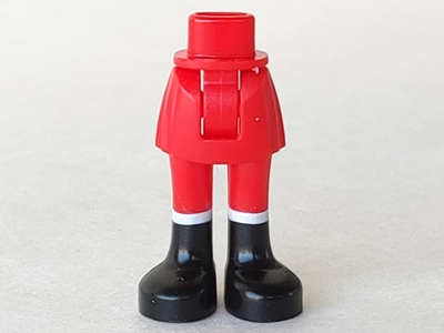 Mini Doll Hips and Skirt, Red Legs and Black Boots Pattern - Thick Hinge