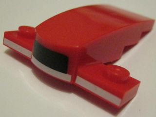 Wedge 4 x 2 x 1 1/3 with 1 x 4 Base with Black and White Stripes Pattern