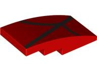 Slope, Curved 4 x 2 with Black Lines / Spider Web Pattern Model Left Side