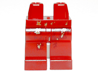 Hips and Legs with Dark Red, Gold and Orange Flames Fire Energy Pattern