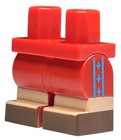 Hips and Medium Legs with Light Nougat Lower Legs, Reddish Brown Shoes and Dark Azure Stripes and Stars on Sides Pattern